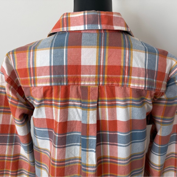 Cruel Girl Women's L Plaid Button-Down Shirt in Orange, Blue, and White - Picture 8 of 14